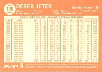 2013 Topps Heritage #190 Derek Jeter Back
