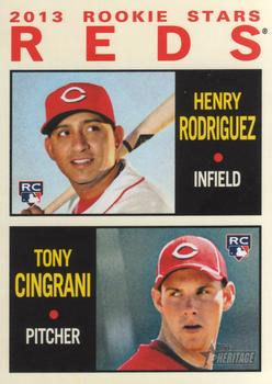 2013 Topps Heritage #94 Reds Rookie Stars (Henry Rodriguez / Tony Cingrani) Front