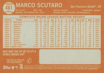 2013 Topps Heritage #461 Marco Scutaro Back