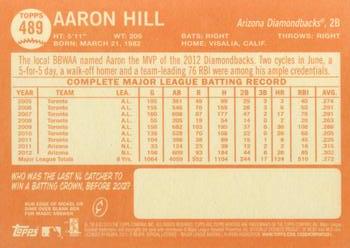 2013 Topps Heritage #489 Aaron Hill Back