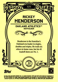 2013 Topps Gypsy Queen #121 Rickey Henderson Back