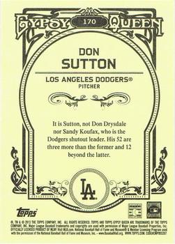 2013 Topps Gypsy Queen #170 Don Sutton Back