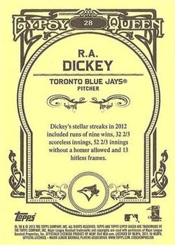 2013 Topps Gypsy Queen #28 R.A. Dickey Back