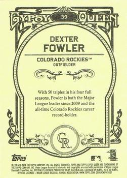 2013 Topps Gypsy Queen #39 Dexter Fowler Back