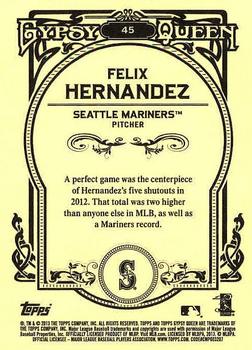 2013 Topps Gypsy Queen #45 Felix Hernandez Back