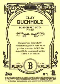 2013 Topps Gypsy Queen #51 Clay Buchholz Back