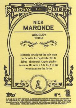 2013 Topps Gypsy Queen #108 Nick Maronde Back