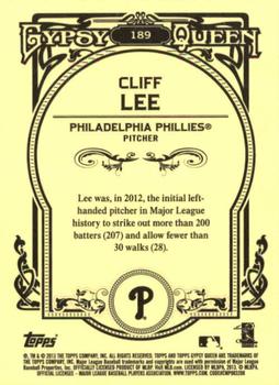 2013 Topps Gypsy Queen #189 Cliff Lee Back