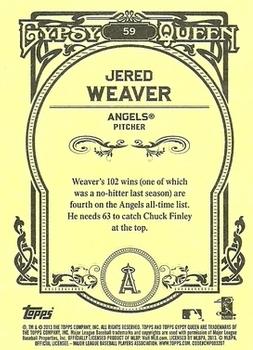 2013 Topps Gypsy Queen #59 Jered Weaver Back