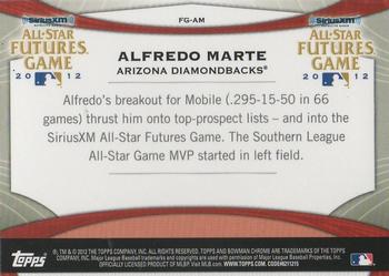 2012 Bowman Chrome - Futures Game #FG-AM Alfredo Marte Back