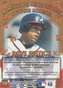 1996 Pacific Crown Collection - October Moments #OM9 Dave Justice Back