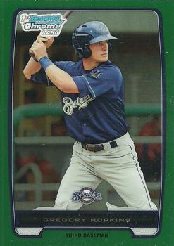 2012 Bowman Chrome - Prospects Green Refractors #BCP136 Gregory Hopkins Front
