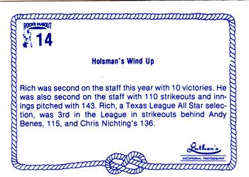 1989 Rock's Dugout Wichita Wranglers #14 Holsman's Wind Up Back