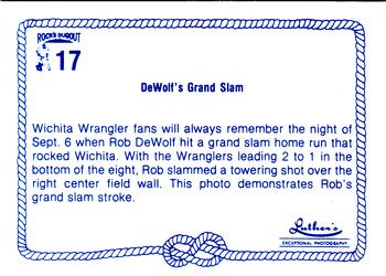 1989 Rock's Dugout Wichita Wranglers #17 Dewolf's Grand Slam Back