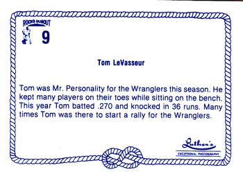 1989 Rock's Dugout Wichita Wranglers #9 Tom LeVasseur Back