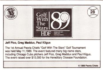 1989 Peoria Chiefs #28 Golf With The Stars Back