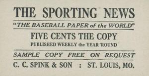 1916 Sporting News (M101-4) #88 William James Back