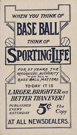 1910-11 Sporting Life M116 #NNO Roger Bresnahan Back
