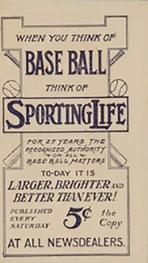 1910-11 Sporting Life M116 #NNO Jim Stephens Back