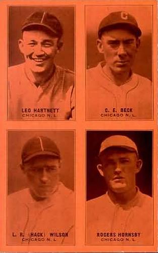 1929-30 Exhibits Four-in-One W463-1 #NNO Clyde Beck / Gabby Hartnett / Hack Wilson / Rogers Hornsby Front