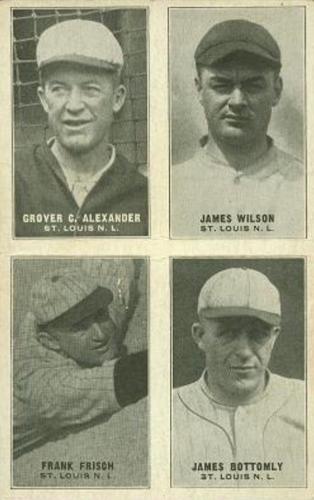 1929-30 Exhibits Four-in-One W463-1 #NNO Grover C. Alexander / James Wilson / Frank Frisch / James Bottomley Front