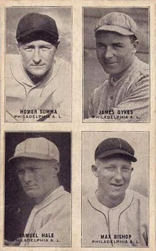 1929-30 Exhibits Four-in-One W463-1 #NNO Homer Summa / James Dykes / Samuel Hale / Max Bishop Front
