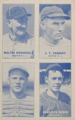 1931-32 Exhibits Four-in-One W463-2 #NNO Walter Maranville / Jonathan T. Zachary / Alfred Spohrer / Randolph Moore Front