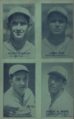 1933 Exhibits Four-in-One W463-3 #NNO Mickey Cochrane / Jimmie Foxx / Al Simmons / Robert M. Grove Front