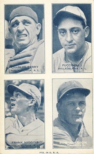 1936 Exhibits Four-in-One (W463-6) #NNO Charles Berry / George Puccinelli / Frank Higgins / Bob Johnson Front