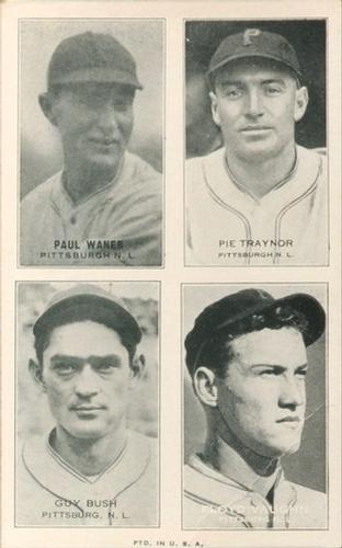1936 Exhibits Four-in-One (W463-6) #NNO Paul Waner / Pie Traynor / Guy Bush / Floyd Vaughan Front