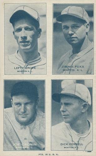 1936 Exhibits Four-in-One (W463-6) #NNO Lefty Grove / Jimmie Foxx / Joe Cronin / Rick Ferrell Front
