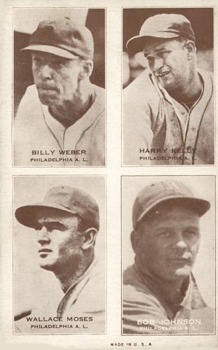 1938 Exhibits Four-in-One W463-8 #NNO Billy Werber / Harry Kelley / Wallace Moses / Bob Johnson Front