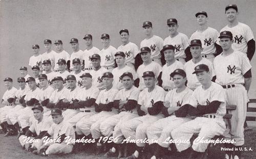 1947-66 Exhibits (W461) #NNO New York Yankees - 1956 American League Champions Front