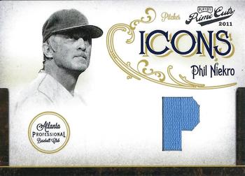 2011 Panini Prime Cuts - Icons Jersey Position #28 Phil Niekro Front