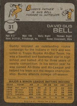 1973 Topps #31 Buddy Bell Back