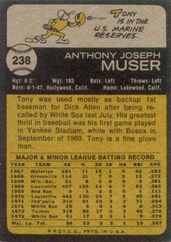 1973 Topps #238 Tony Muser Back