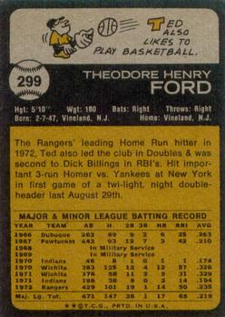 1973 Topps #299 Ted Ford Back