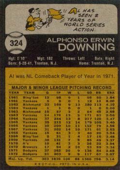 1973 Topps #324 Al Downing Back