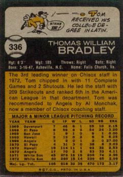 1973 Topps #336 Tom Bradley Back