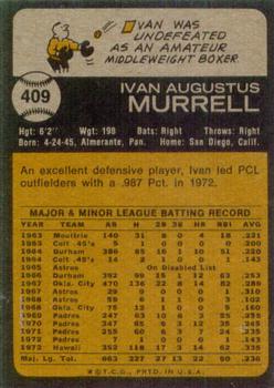 1973 Topps #409 Ivan Murrell Back