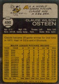 1973 Topps #490 Claude Osteen Back