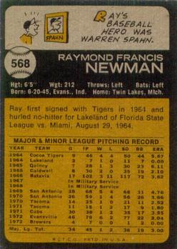 1973 Topps #568 Ray Newman Back