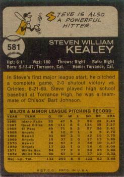 1973 Topps #581 Steve Kealey Back