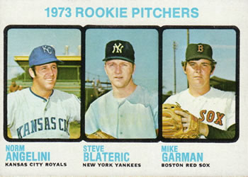 1973 Topps #616 1973 Rookie Pitchers (Norm Angelini / Steve Blateric / Mike Garman) Front
