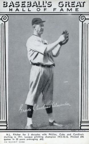 1948 Baseball's Great HOF Exhibits (W464) #NNO Grover Cleveland Alexander Front