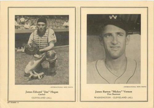 1946-49 Sports Exchange (W603) #3-12 Jim Hegan / Mickey Vernon Front