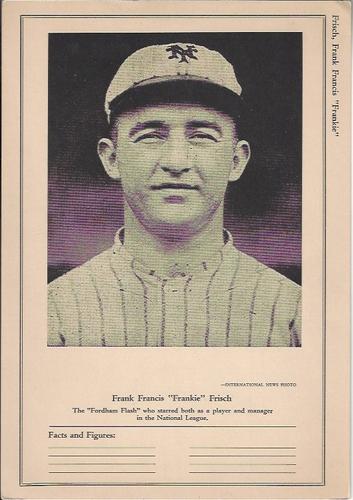 1946-49 Sports Exchange (W603) #4-2 Frankie Frisch Front