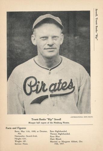 1946-49 Sports Exchange (W603) #6-1a Rip Sewell Front