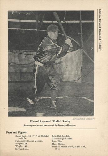 1946-49 Sports Exchange (W603) #7-1a Eddie Stanky Front