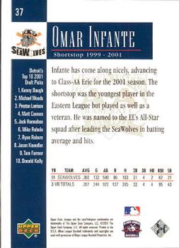 2001 Upper Deck Minors Centennial #37 Omar Infante Back